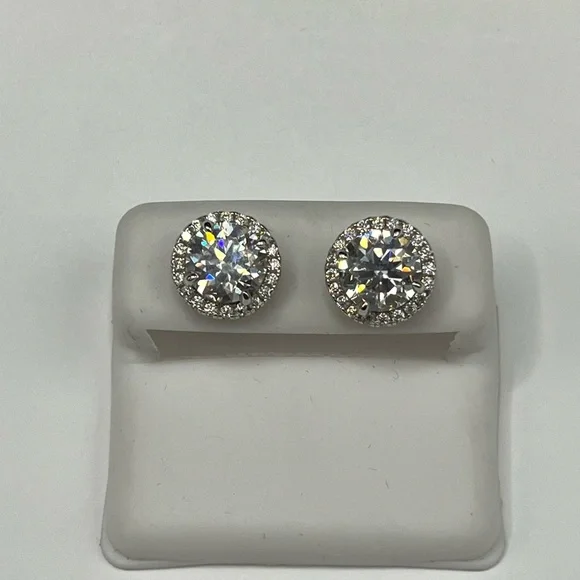 Elegant 925 Sterling Silver 4.00CT MOISSANITE screw back Stud Earrings - Picture 12 of 14